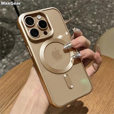 Matte Beschichtung für Magsafe magnetische kabellose Ladehülle für iPhone 11 12 13 15 14 16 Pro Max Plus, weiche, klare, stoßfeste Abdeckung