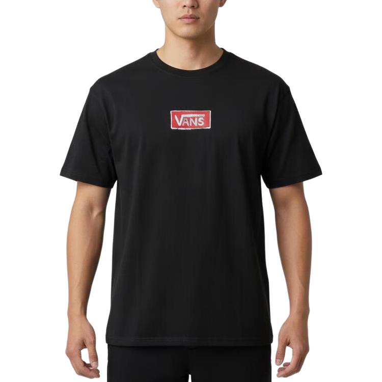 Vans T Shirts Men s Black Crew Neck Moderate VN000TKRBLK L
