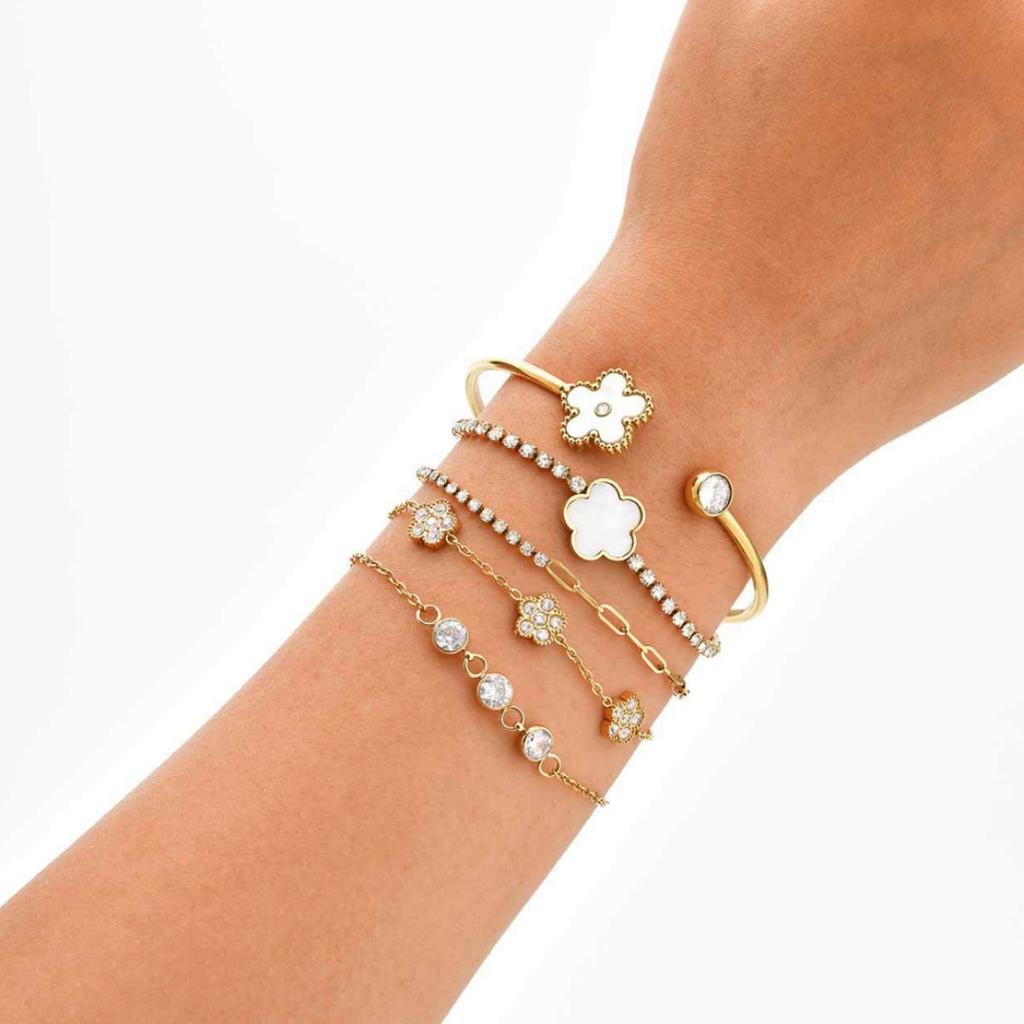 Fashion Zircon Stainless Steel Gold Bracelet Bracelet Ladies Jewelry