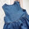 High Waisted Denim Camisole Dress Pleated Sleeveless Short Dress Elegant Cowboy Strap Dress  Summer