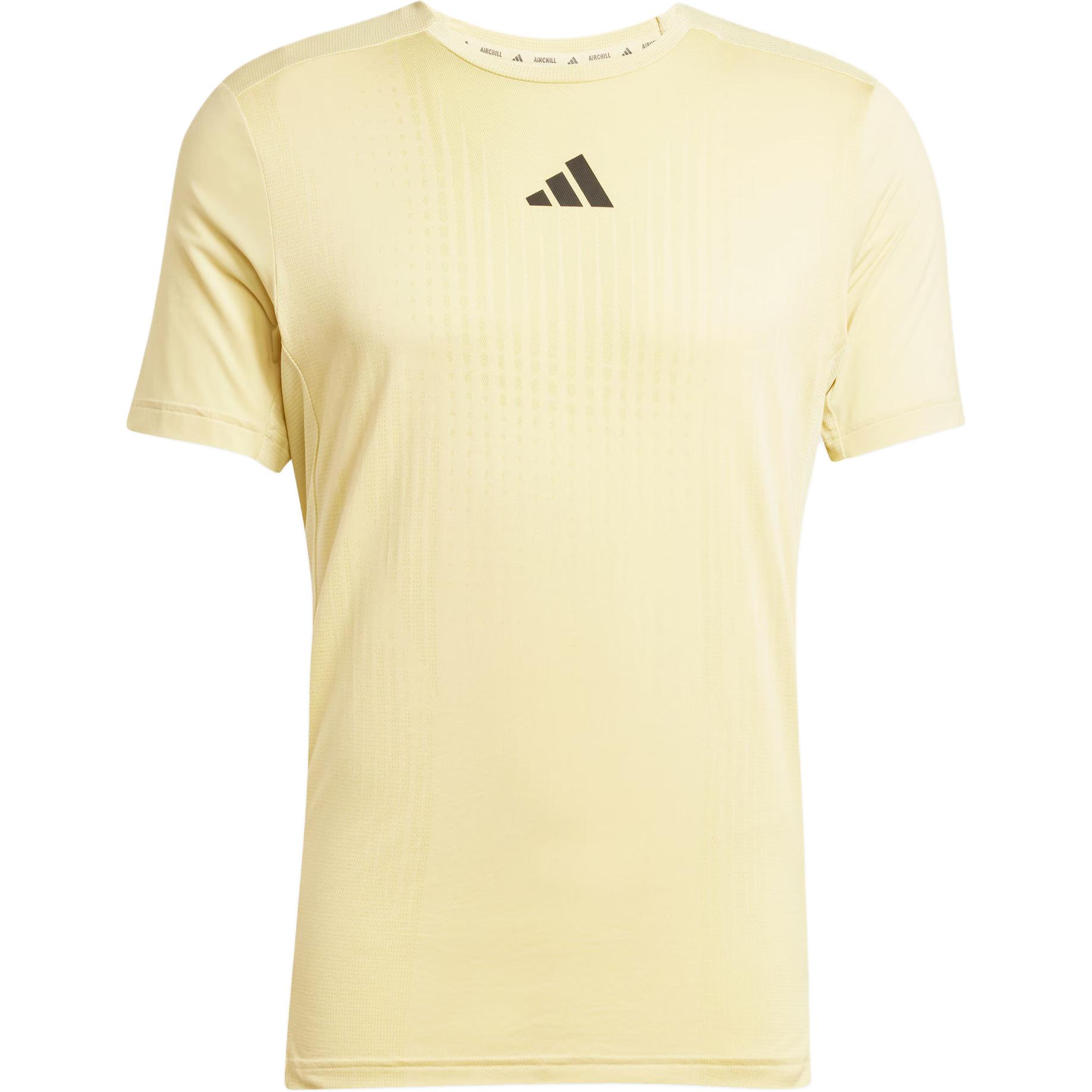 

Adidas Climacool Air Chill Быстросохнущая Дышащая Спортивная Фитнес Футболка с Коротким Рукавом Мужская Топы Пудрово-Желтый Чисто-Серно-Желтый JI8195 S