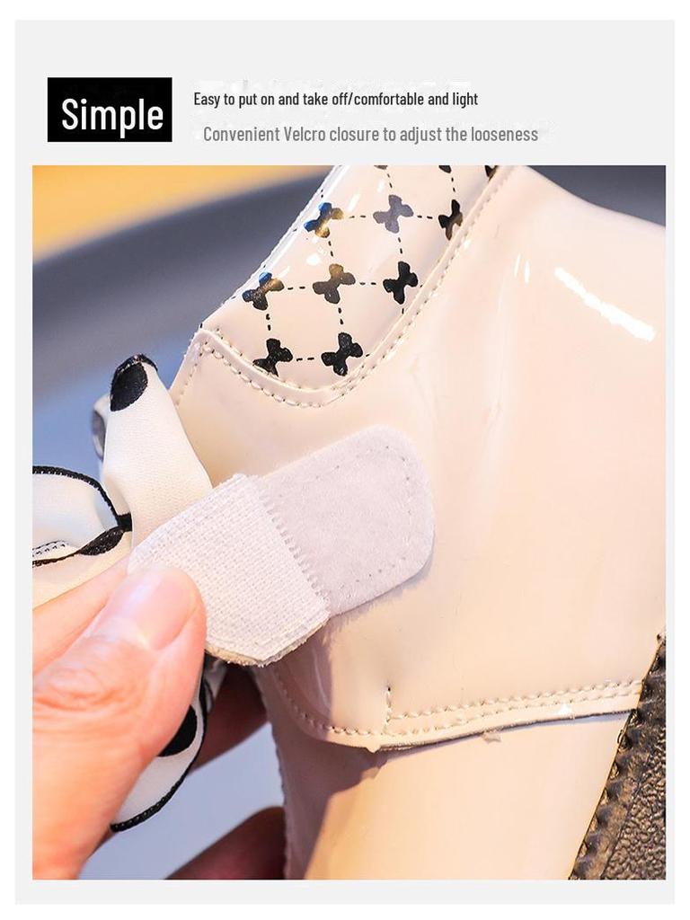 Toddler Girls' Autumn Bow Princess Leather Boots - Non-Slip, Soft Sole, Short Boots for Little Girls