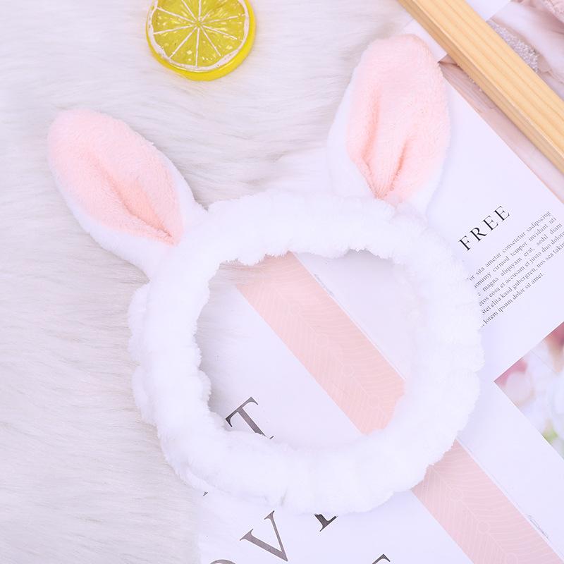 Süßer Hasenohr-Haarreif Elastische Haarspangen Stirnband Make-up-Werkzeuge Waschzubehör