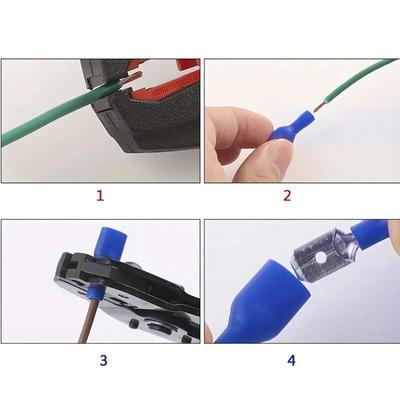 100pcs 50pairs 6.3mm 16 14AWG Female Male Electrical Wiring Connector Insulated Crimp Terminal Spade Blue