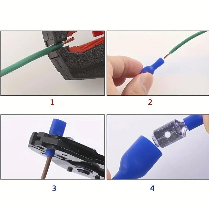 100 Pcs/50 Pairs Female/Male Spade Connectors 16-14 AWG Spade Quick Disconnect Connectors Insulated Spade Wire Crimp Terminal