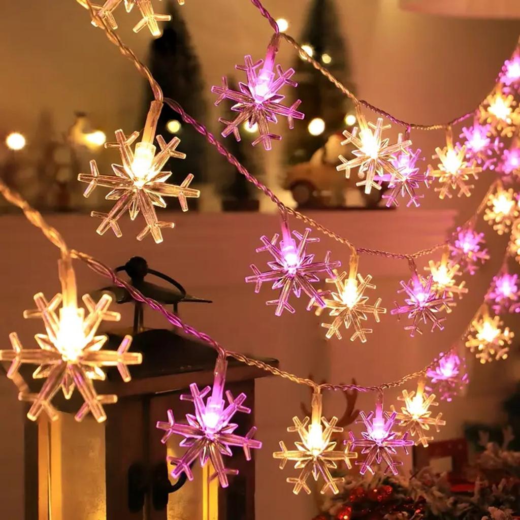Xiaomi 1pc LED Christmas Snowflake String Light Indoor & Outdoor Hanging Decorative Lighting Fairy Atmosphere Lamp For Garden Party