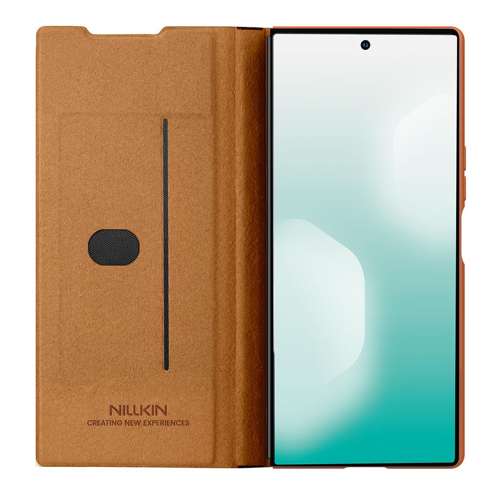 NILLKIN Qin Pro Series for Samsung Galaxy Z Fold7 5G Case with Card Slots Leather Phone Cover with Stylus