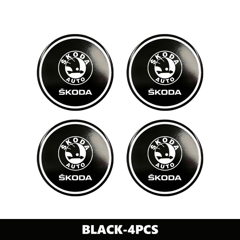 AAAAS1 For Skoda 4PCS 56mm Car Wheel Tire Hub Center Sticker Badge Accessories Octavia A5 A7 RS Fabia Superb Rapid Karoq