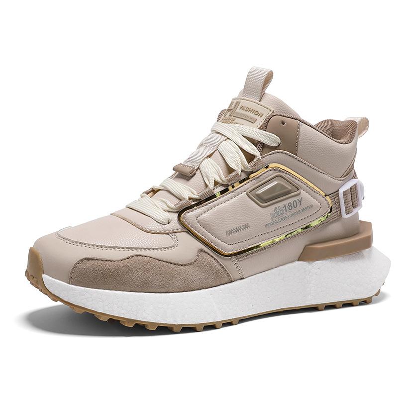 

Мужские высокие кроссовки модный тренд толстая подошва увеличивающие рост обувь большой размер кожаные повседневные спортивные туфли зимние бархатные хлопковые туфли 38