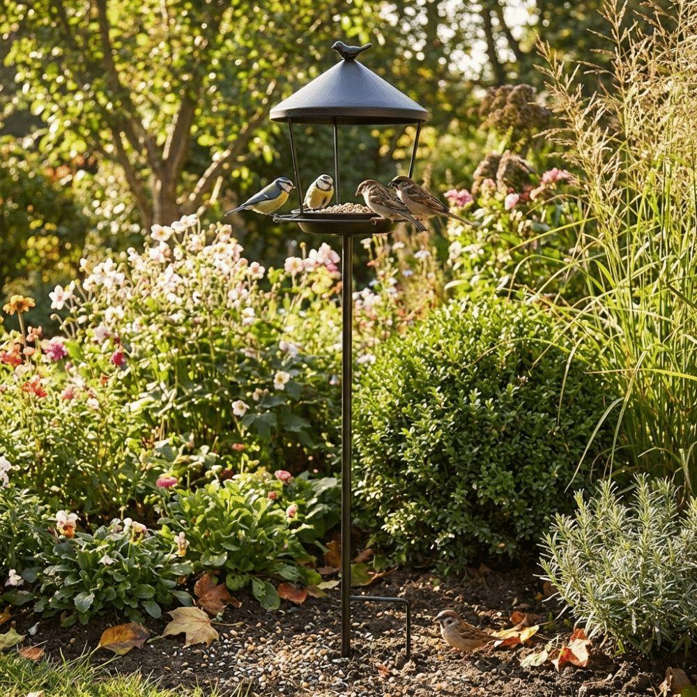 Spill Guard Standing Bird Feeder Anti-Waste Bird Feeder Tray  For Drinking Showering