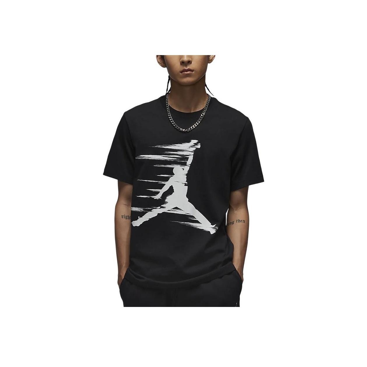 

Jordan MVP Jumpman Logo Crew Neck Удобная футболка с коротким рукавом для мужчин, черные FZ1920-010 L
