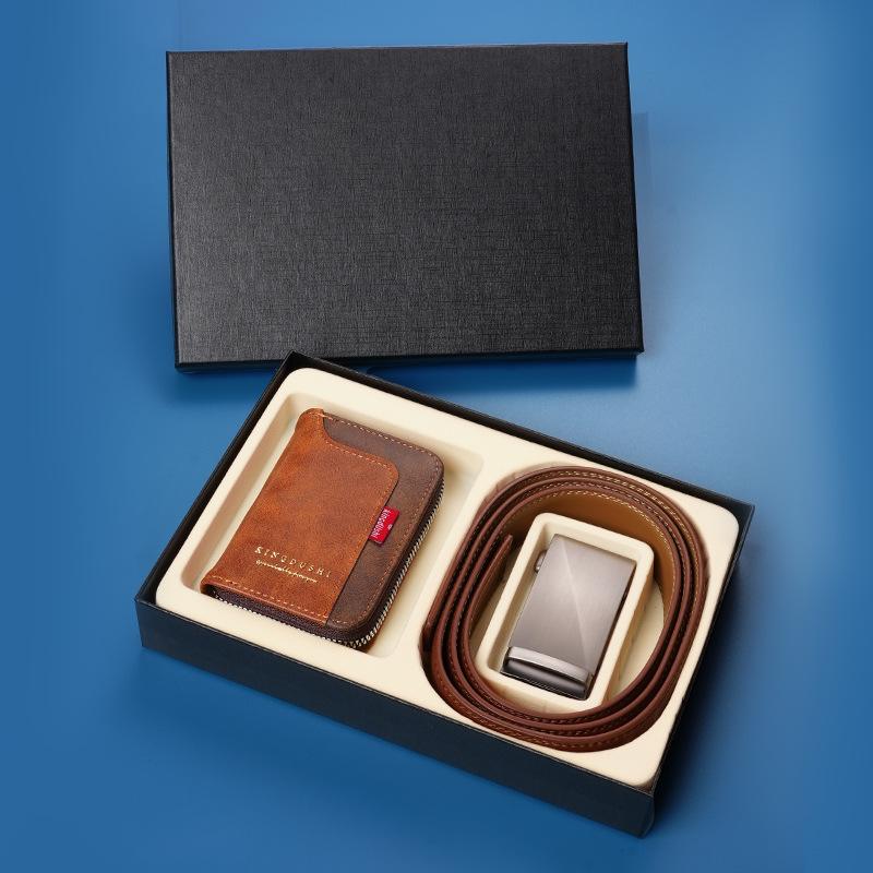 

Мужской ремень кошелек подарочная коробка автоматическая пряжка брюки ремень кошелек комбинация высокого класса деловой костюм 130cm