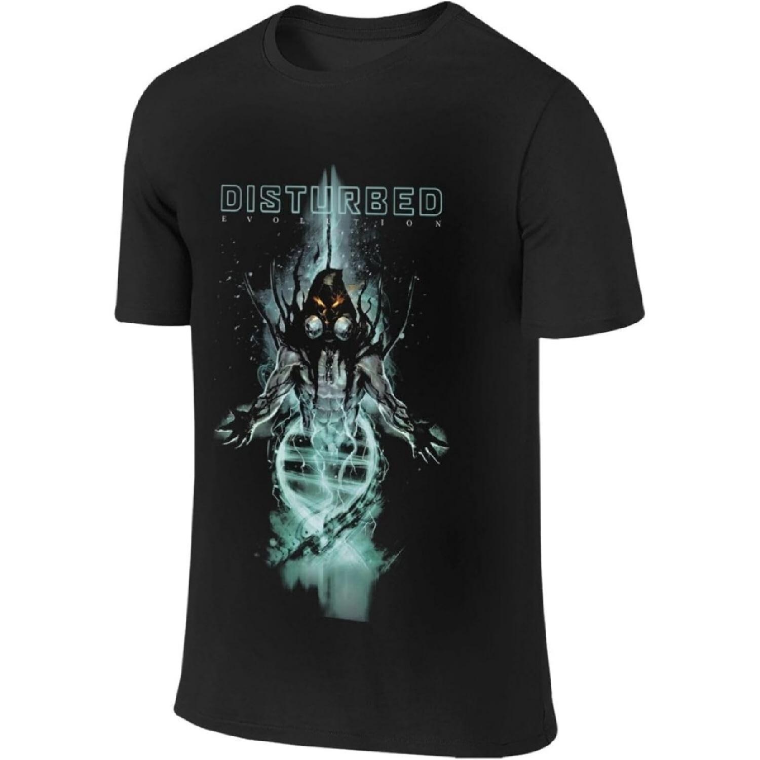 Rashmika Men s Short Sleeve T Shirts Disturbed Band Men s Shirts Crew Neck Running t-Shirt for Men(2) S