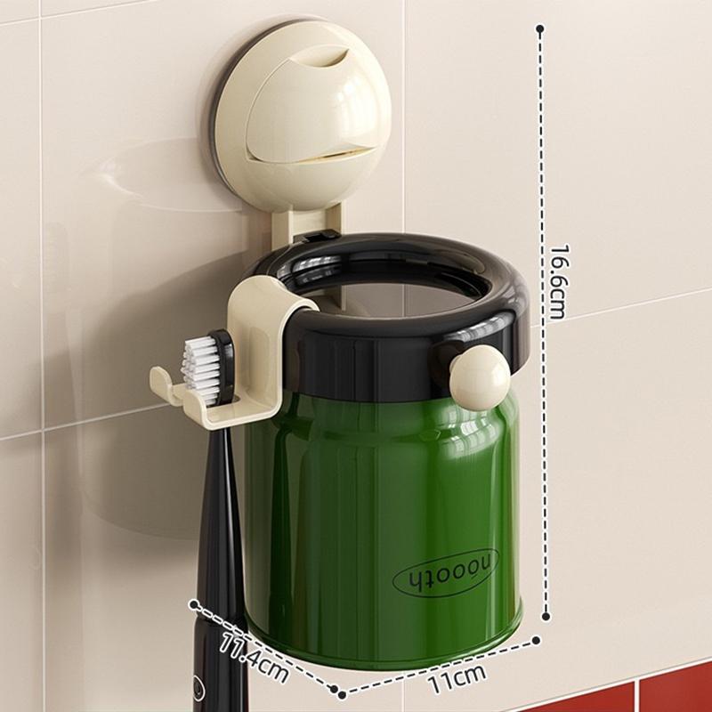 

Настенный набор для хранения зубных щеток, многофункциональный, экономящий место, набор держателей для зубных стаканов, без сверления, стакан для полоскания