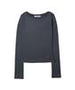 YOUHEE Basic Boat Neck Long Sleeve Charcoal