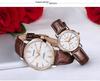 Unisex Waterproof Cowhide Strap Watch with Dual Calendar for Teens and Adults