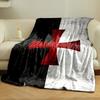 Red Templar Cross on Black and White print blanket soft and cozy perfect for the living room bed sofa or a nap,gift