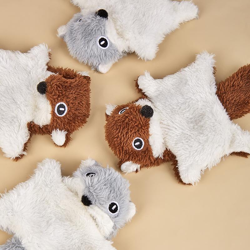 Interactive Cat Toys Cat Kicking Plush Toys for All Breeds Creative Flying Squirrel Kitten Sound Toy for Home Pet Room Living