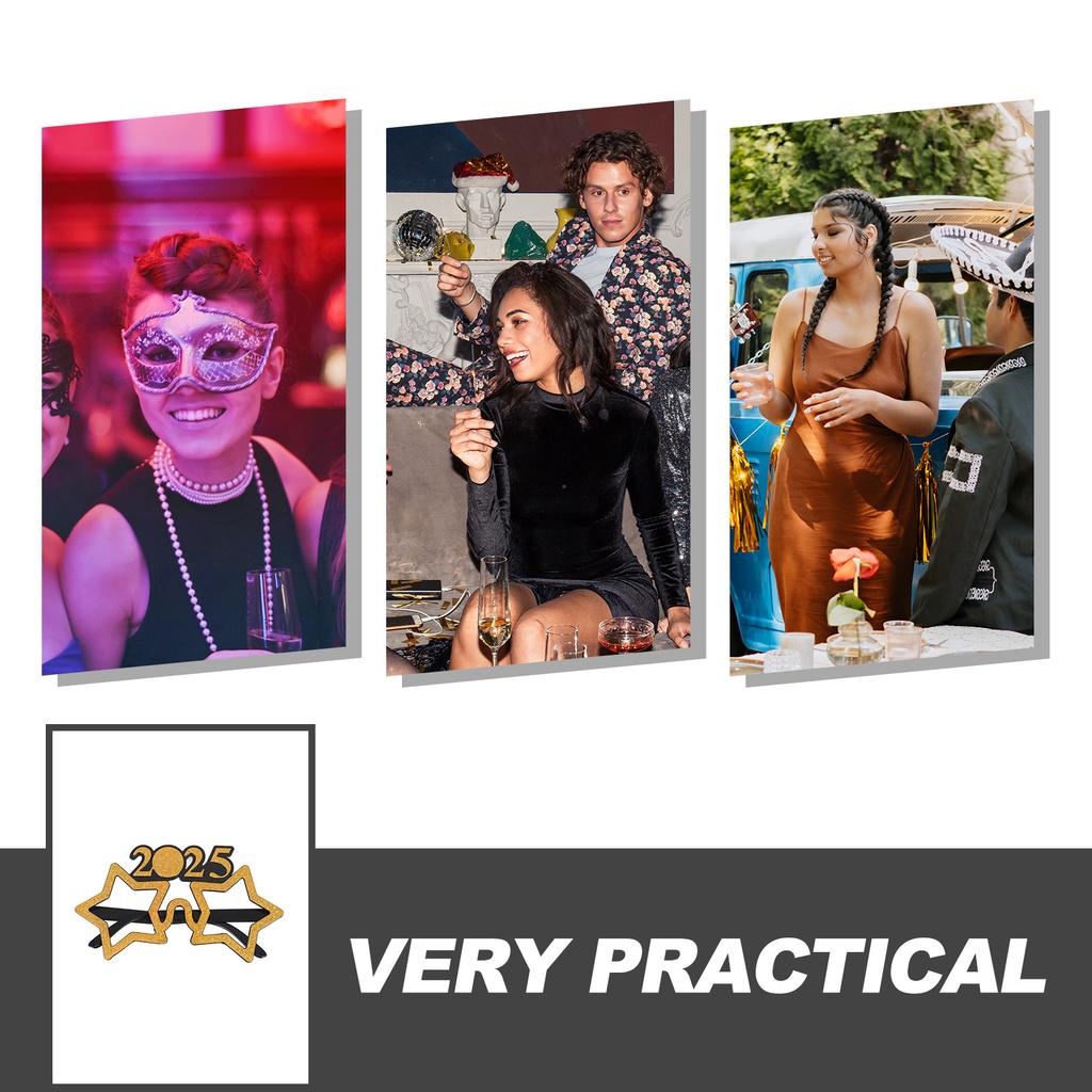 New Year 2025 Eyeglasses Star Style Party Supplies Photo Props Plastic Party Eyewear Fun Dancing Glasses Lightweight Comfortable