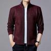Men's Winter Stand-Up Collar Knitted Cardigan: Loose, Plus Velvet, Big Size, Fashionable, Casual Coat