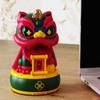 Attracting Wealth Desktop Wake Lion Statue Solar Shaking Head Ornament  Home Car