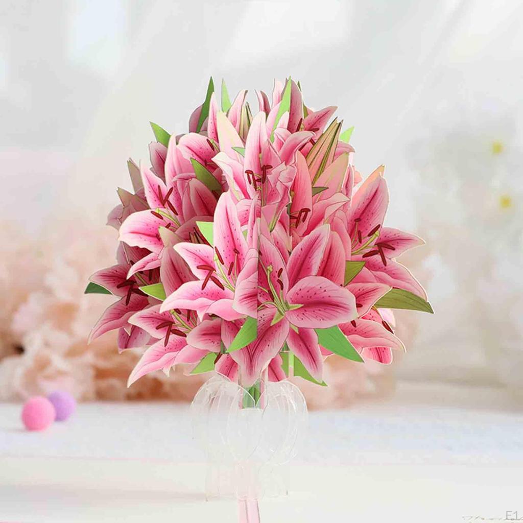 Mother's Day Greeting Card 3D Lily Thank You Gifts Cards Popup