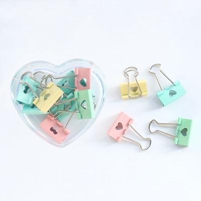 Macaron hollowed out heart-shaped long tail clip,bill book clip, colorful small clip, cute folder, tailcoat clip,