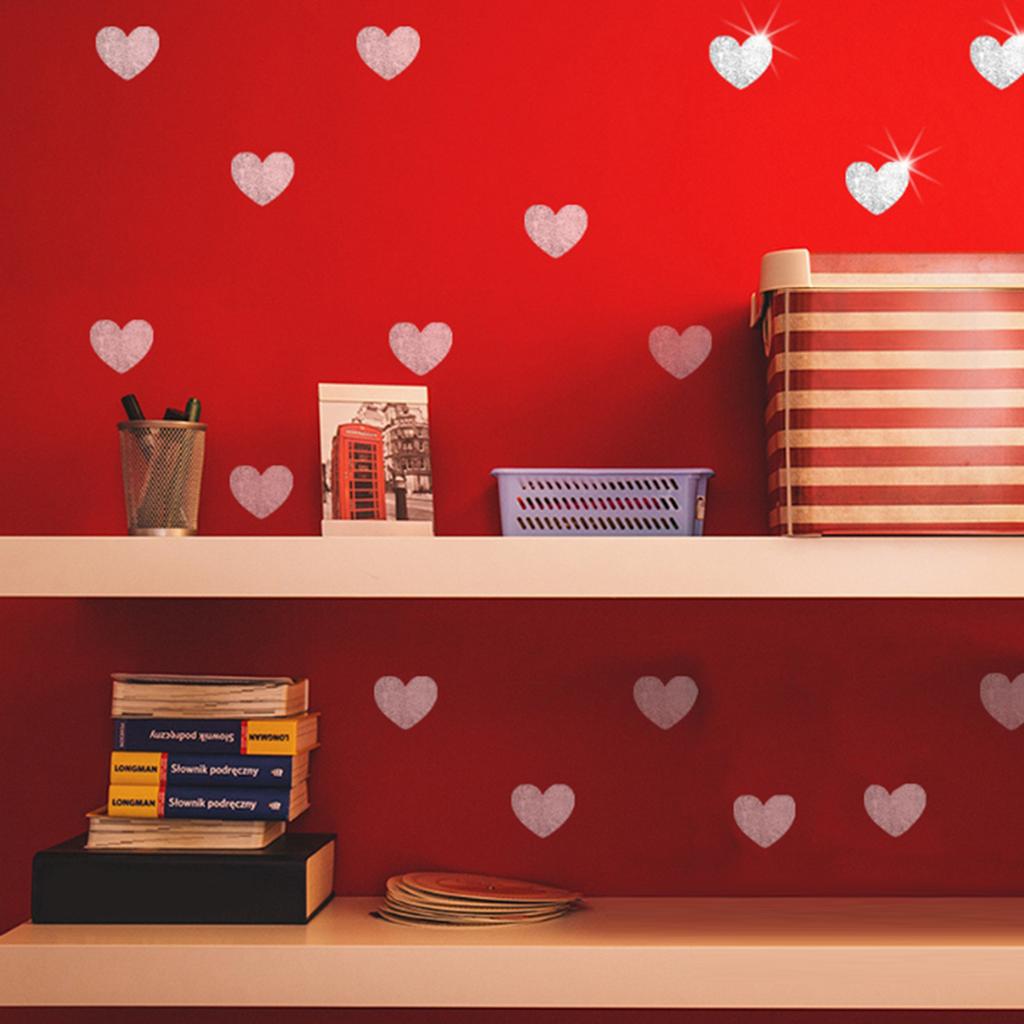 Wall Sticker Decal DIY Wallpaper Sticker for Home Living Room Dormitory Decoration Silver 3.5x3cm