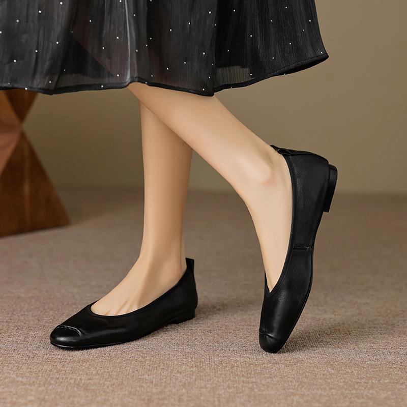 Fashion 2025 New Arrival Women Flats Heels Shoes Genuine Leather Soft Comfort Casual Shoes Woman Basic Spring Summer Flats Shoes