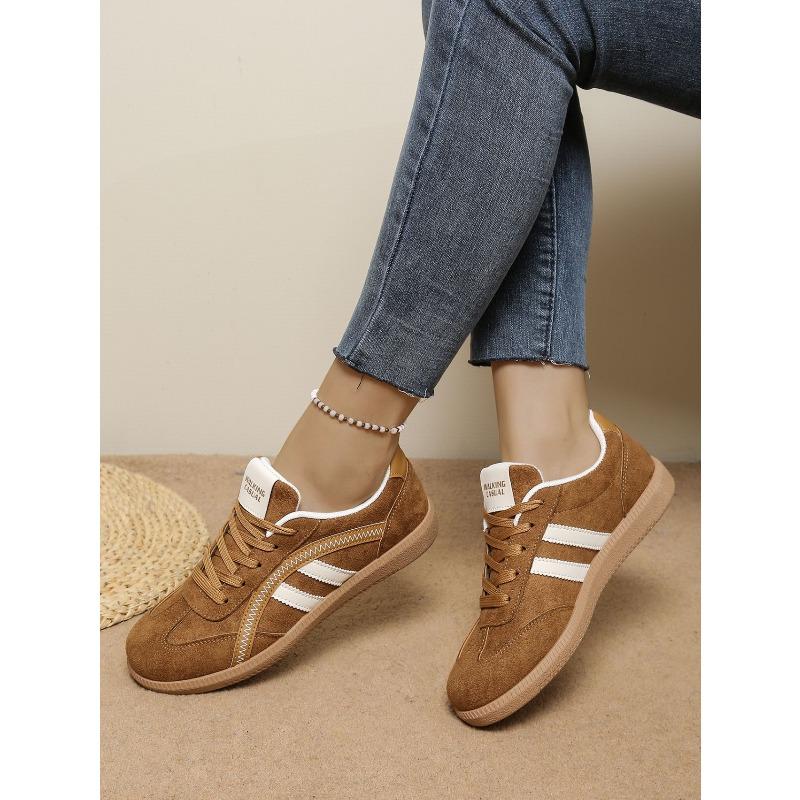 Sneakers Women's 2025 Autumn New Flat Lace-up Color-blocking Moral Training Shoes