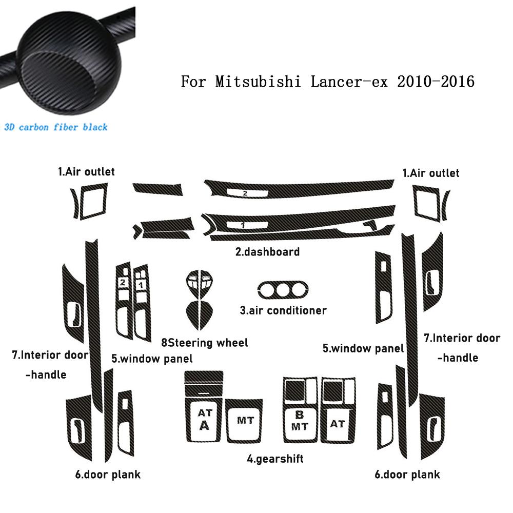 Carbon Fiber For Mitsubishi Lancer-ex 2010-16 Car Film Interior Sticker Center Console Gear Dashboard Air Door Handle Lift Panel