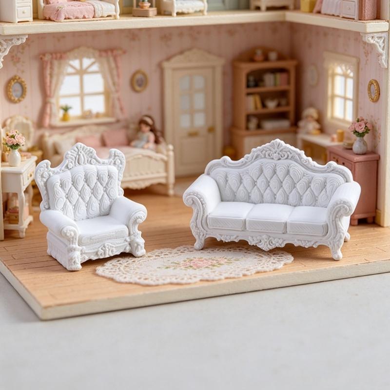 1:12 Miniature Doll House Furniture Model Furniture Decorative Accessories Miniature Dresser Sofa Bed Decoration