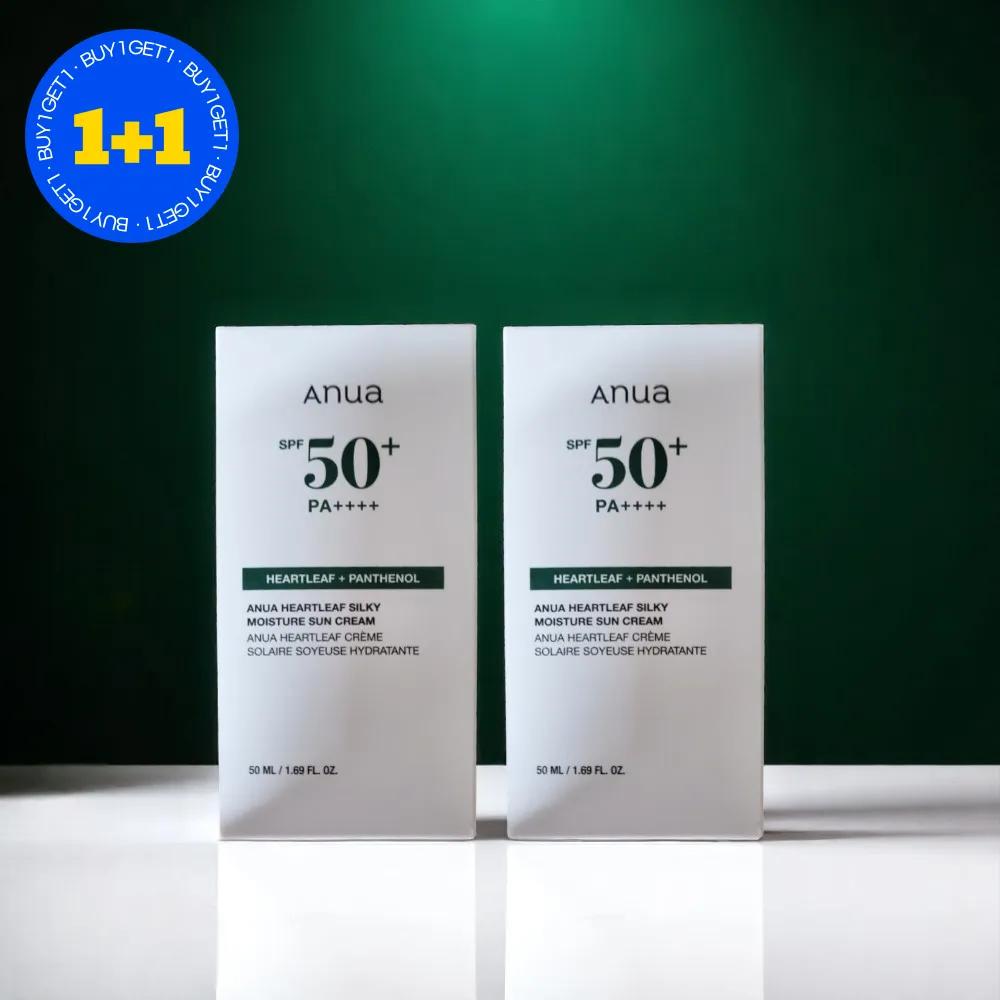 Anua Houttuynia Cordata Silky Moisture Sun Cream SPF50+ 50ml 2 Pieces