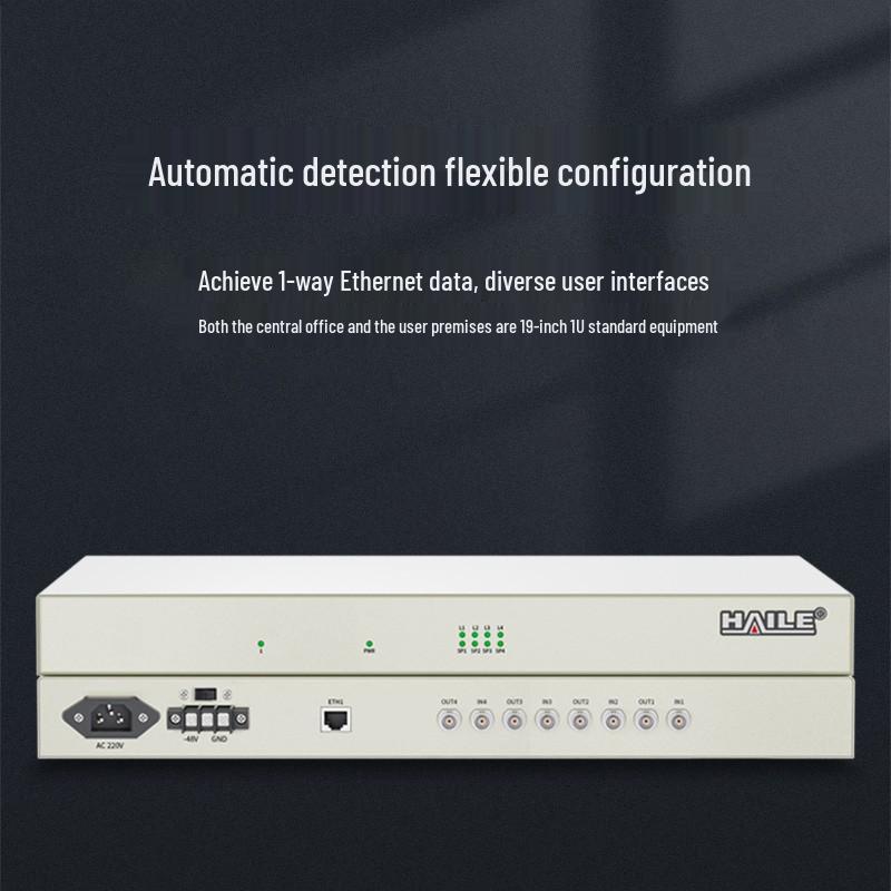 HAILE Protocol Converter: 4-way E1 to Ethernet, Rack-mounted, Dual Power Supply
