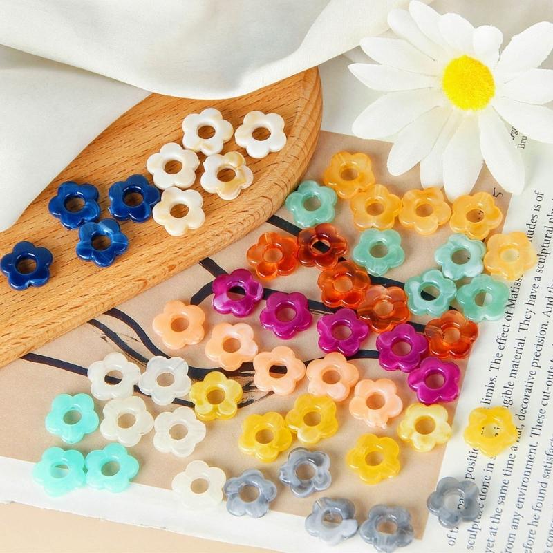 10pcs Resin Flower Pendant Ornament Hollow Flower Charm Beads Jewelry DIY Supplies for Keychain Hanging Pendant Making