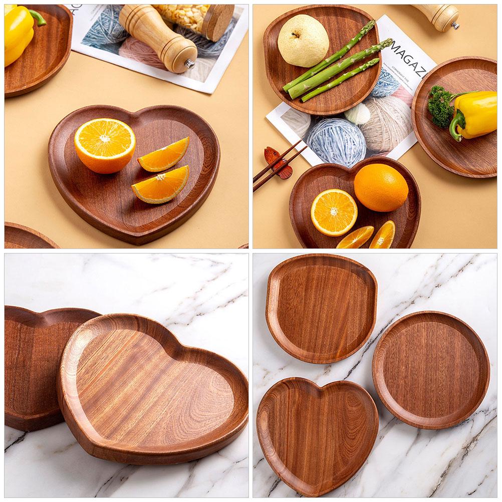Heart Shaped Wooden Pallet Portable Snack Food Dessert Tray Tableware Tray Decorative Hotel Serving Dishes Trays Platters