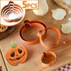 New 5pcs Stainless Steel Halloween Pumpkin Shape Cookie Cutter For Baking Fondant Pastry DIY Cake Mold Biscuit Cutting Die Set