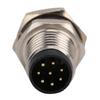 M8 Aviation 8 Pin Plug Connector Waterproof Brass Nickel Plated Shell for Female Socket