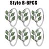 6-48PC High-End Metal Napkin Rings Diamond Pattern Leaf Motif Decorative Clips for Wedding Banquet Hotel Table Settings