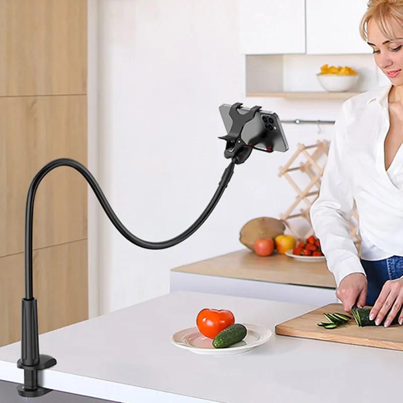 Universal Mobile Phone Holder Bracket For Smartphone Flexible Lazy Bracket Bed Snap-On Mobile Phone Holder Clip Bedside Watch Tv