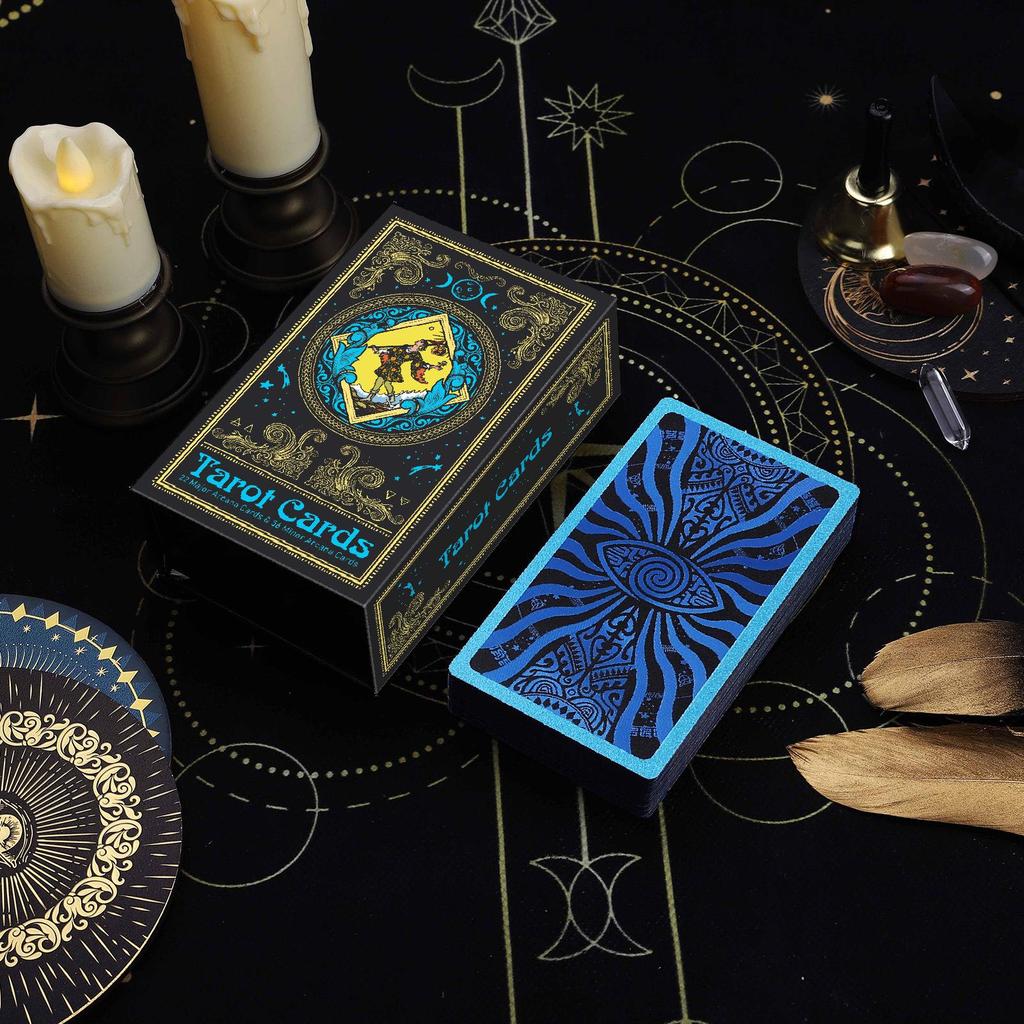 Gold Foil Waite Tarot Cards: Waterproof PVC Deck for Beginners & Board Games.