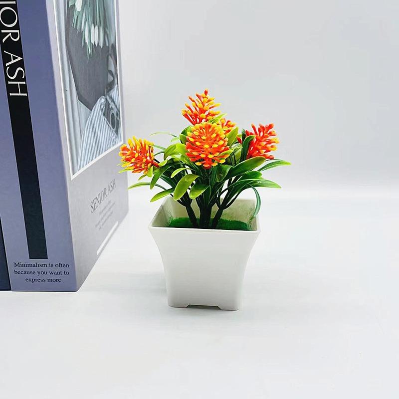 Artificial Potted Plants Artificial Flower BonsaiArtificial Flower Ornaments Plastic Artificial Green Plants