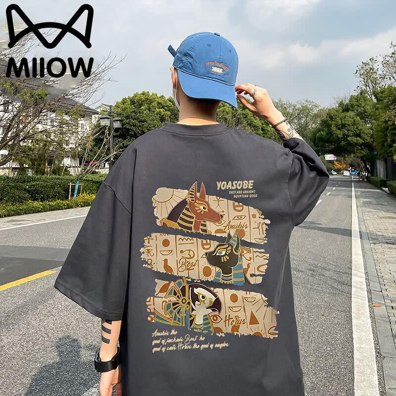 MiiOW Unisex Loose Fit Summer Crewneck T-Shirt L
