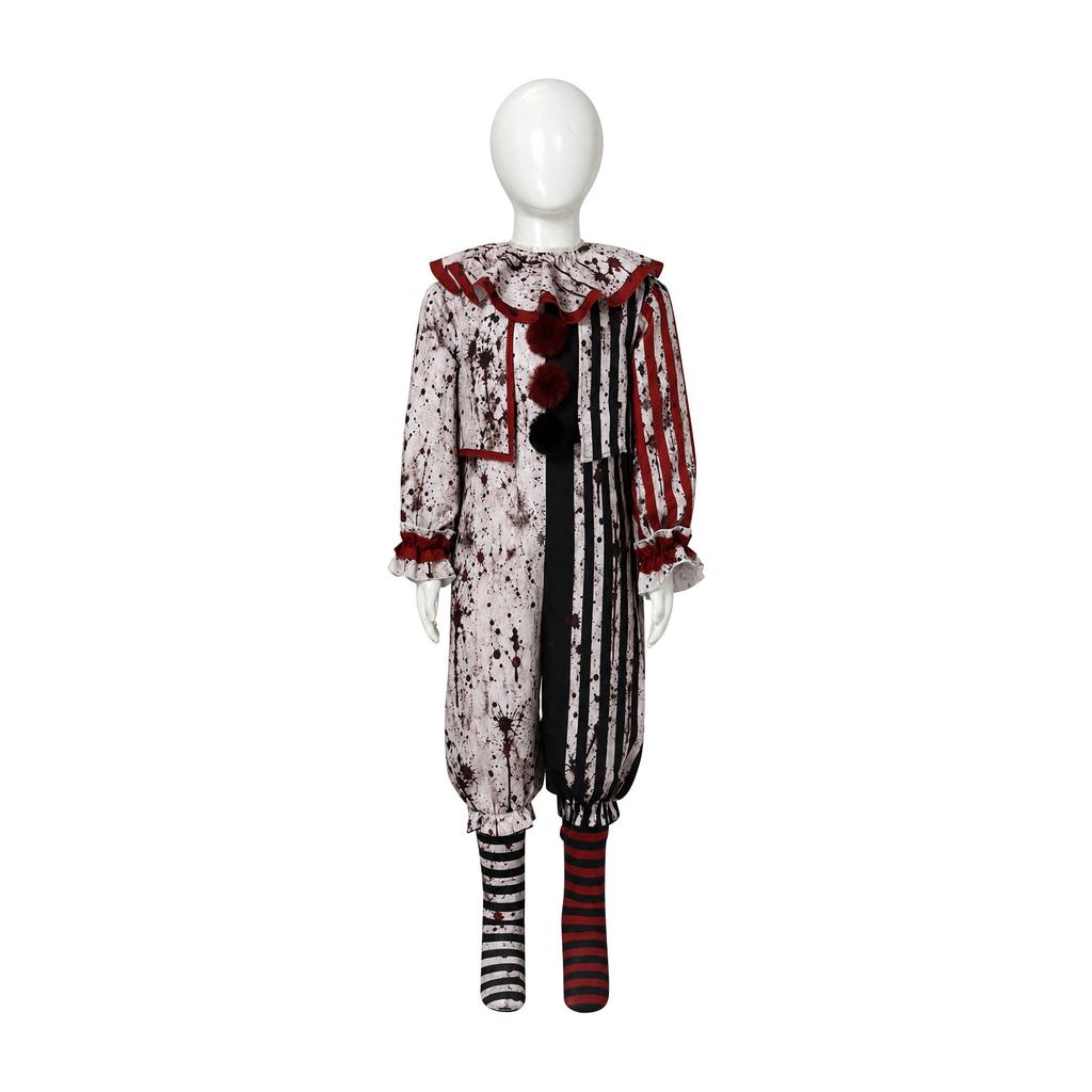 Original Dark Clown Cosplay Costume, Unisex Adult & Kids Halloween Stage Performance Outfit