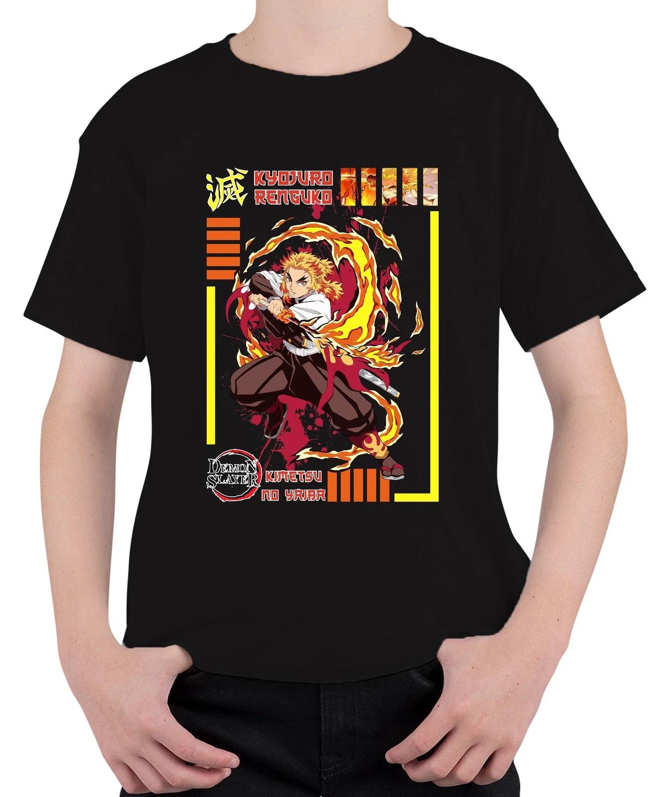 Kyojuro Rengoku Demon Slayer Kimetsu no Yaiba Flamme Hashira Unisex Kinder T-Shi XS