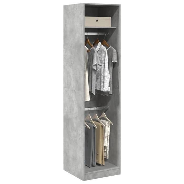 VidaXL Wardrobe Concrete Grey 50 X 50 X 200 Cm Chipboard, Storage Cabinet, Wardrobe Organizer, Wardrobe, Cupboard, 3307786