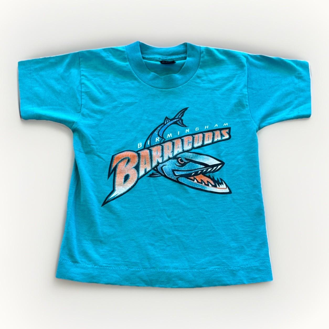 Vintage Birmingham Barracudas Shirt Youth Small CFL Football Alabama 90s S