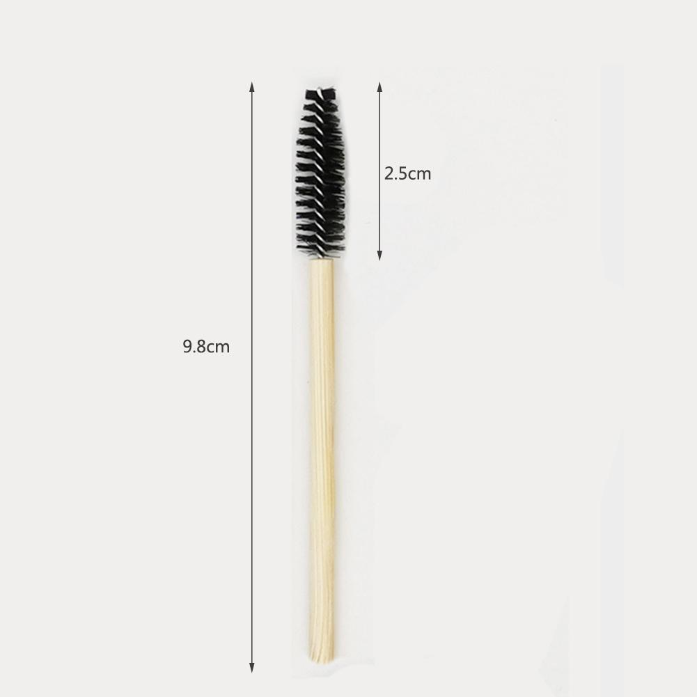 100pcs Disposable Eyelash Brushes Disposable Wood Handle Eyelash Mascara Wands Eye Lashes Extension Makeup Brush Black