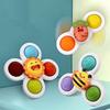 3X Baby Spinner Toys Butterfly Cartoon Spinning Toys Fidget Suction Cup Bath Toy