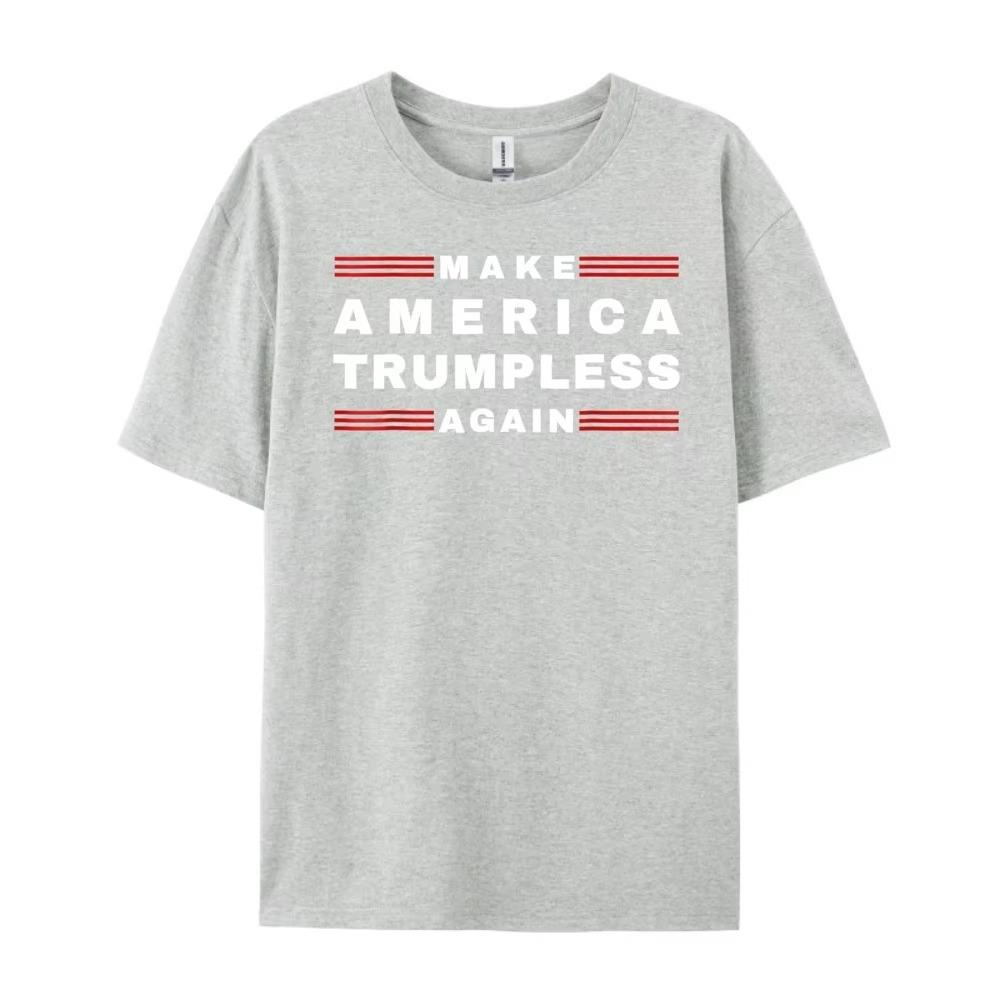 2026 New Funny Make America Trumpless Again Print Tshirt Men and Women Short Sleeved Tops Tshirts Mens Cotton Tee